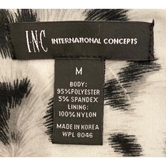INC International Concepts Black White & Gray Snow Leopard Print Dress, Size M - Picture 12 of 12